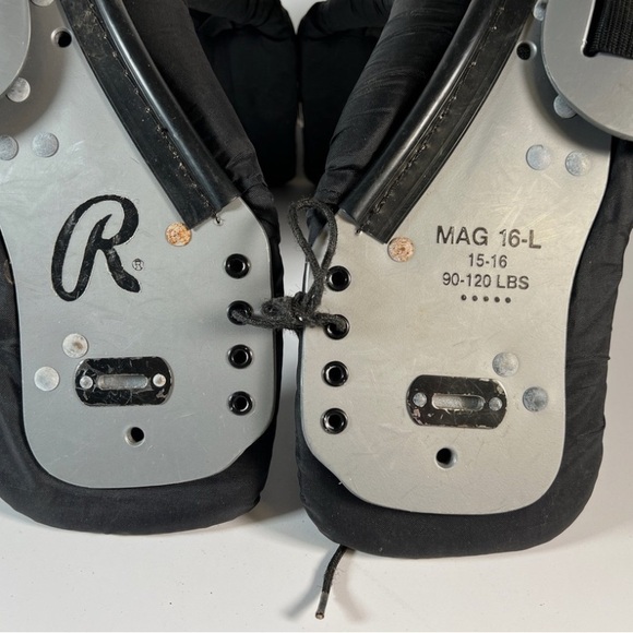 Black and Silver Football Shoulder Pads - Picture 2 of 7